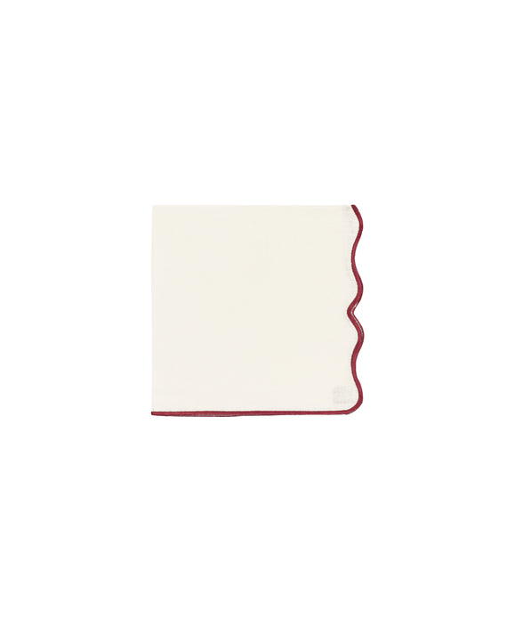 Scalloped Dinner Napkin, Burgundy