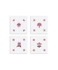 Set of 4 Etta Linen Cocktail Napkins, Clay Pink