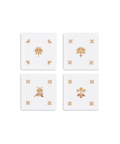 Set of 4 Etta Linen Cocktail Napkins, Ochre Yellow