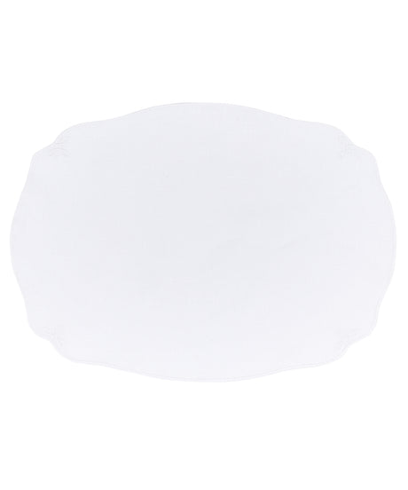 Set of 4 Nancy Linen Placemats, White, Cut Out