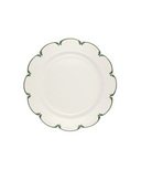 Set of 4 Olivia Scalloped Dinner Plates, Green Filet, Cut Out