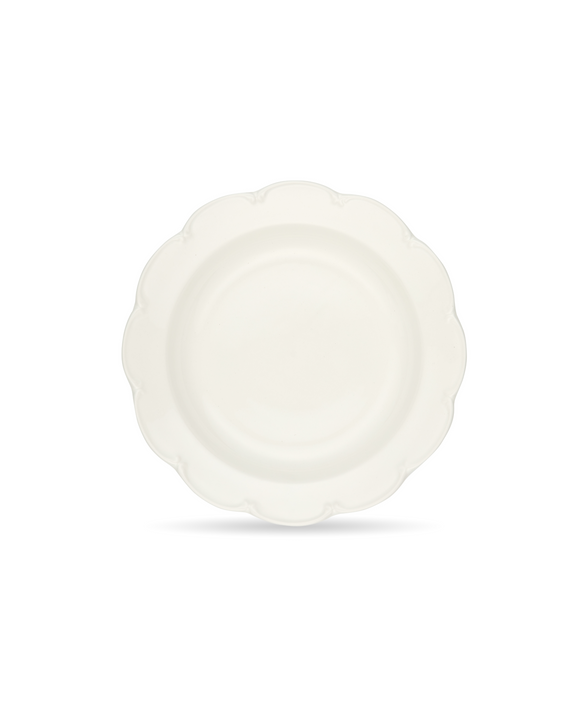 Set of 4 Olivia Scalloped Pasta Bowls, White