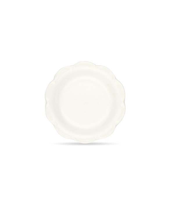 Set of 4 Olivia Scalloped Side Plates, White