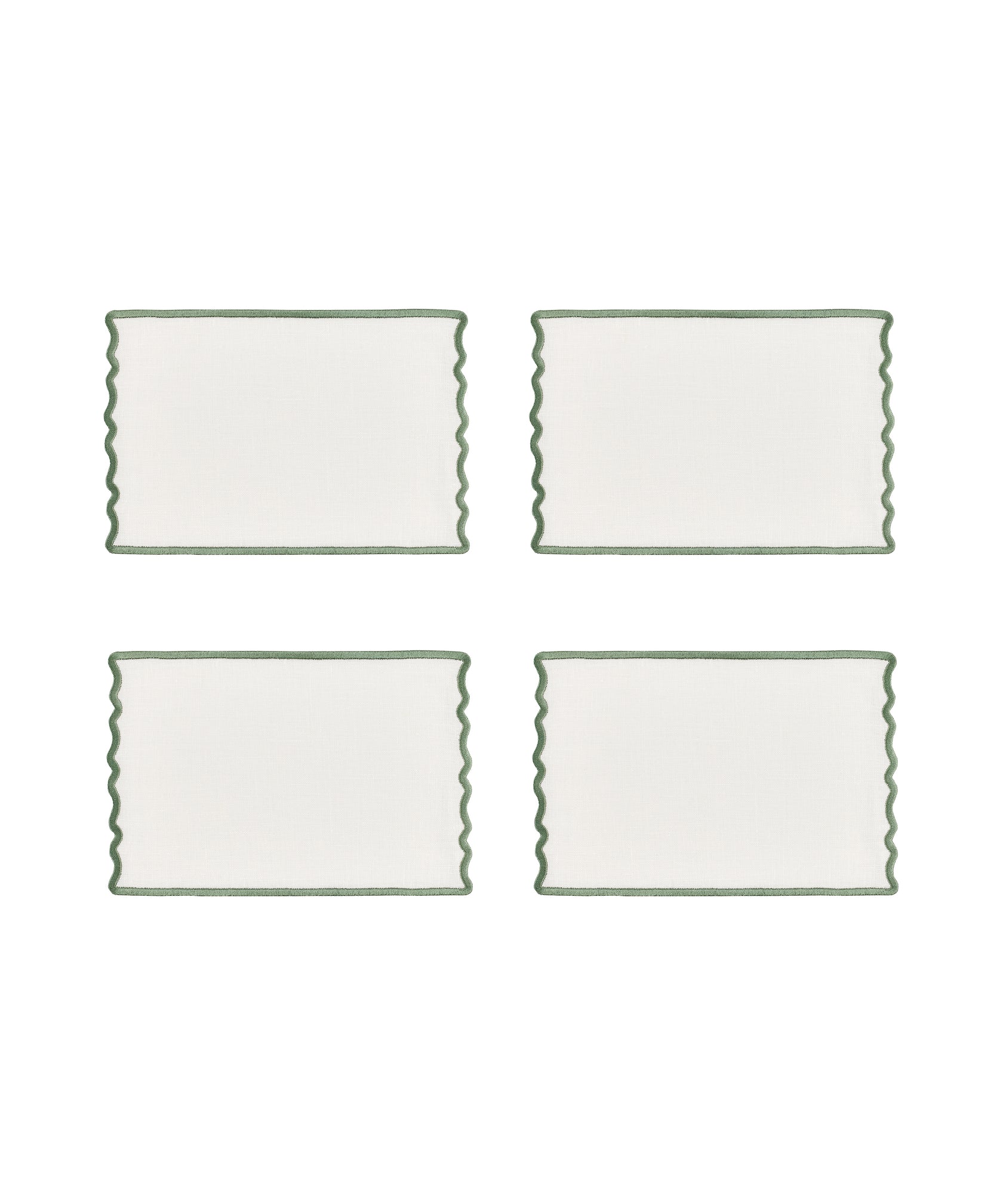 Rebecca Udall Set of 4 Scalloped Cocktail Napkins, Artichoke