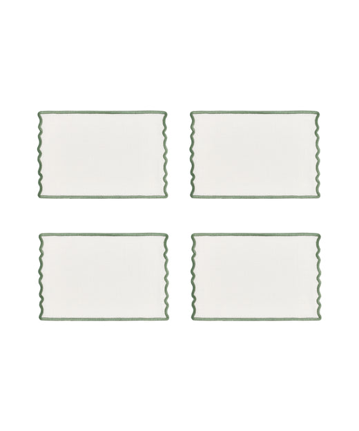Rebecca Udall Set of 4 Scalloped Cocktail Napkins, Artichoke