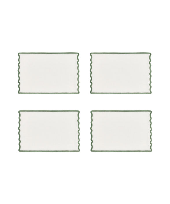 Rebecca Udall Set of 4 Scalloped Cocktail Napkins, Artichoke