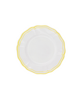 Set of 4 Zita Scalloped Dessert Plates, Citrus Yellow, Cut Out