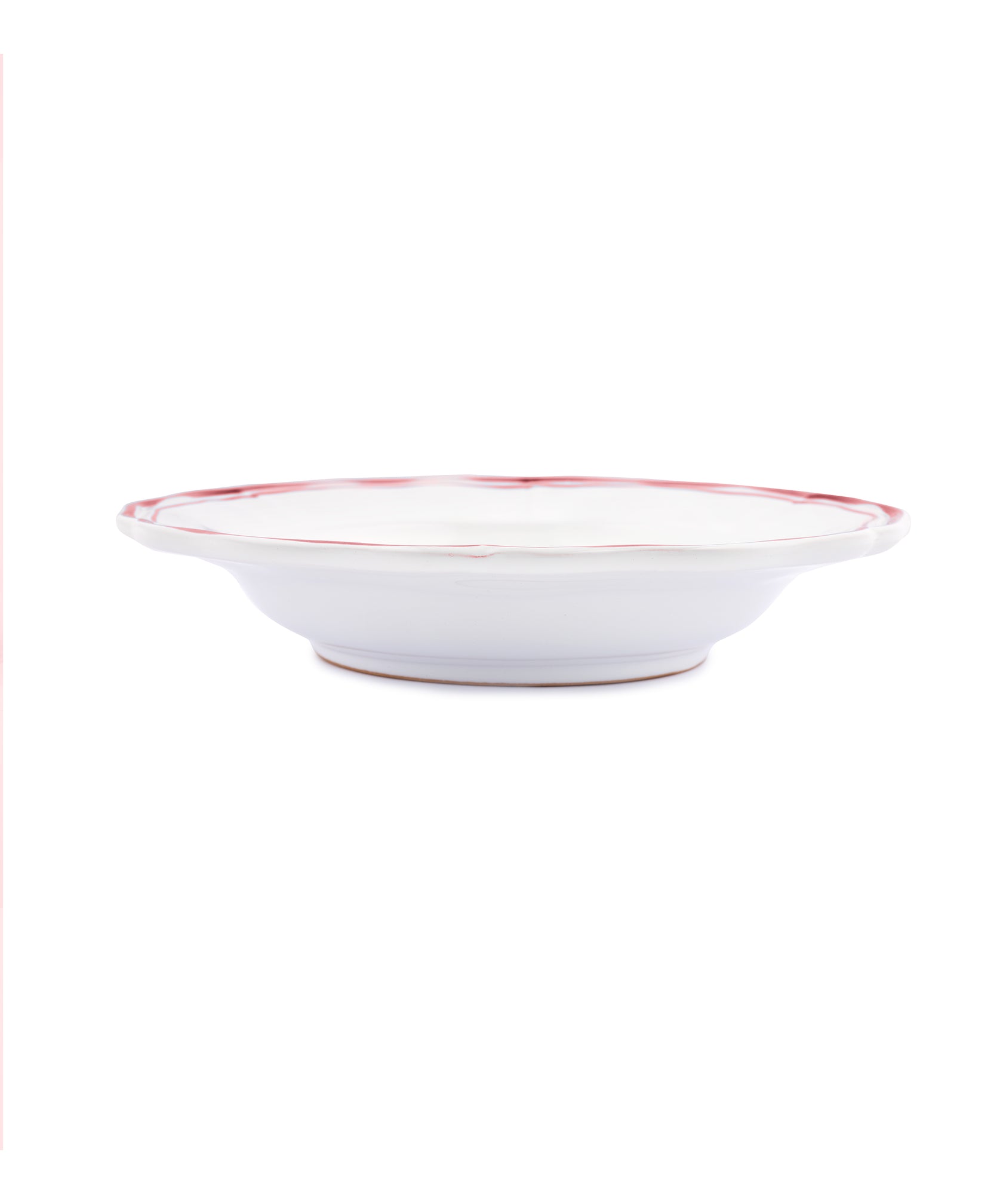 Set of 4 Zita Scalloped Pasta Bowls, Maroon Red, Side View