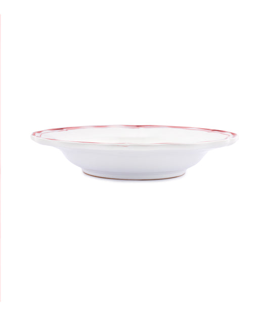 Set of 4 Zita Scalloped Pasta Bowls, Maroon Red, Side View
