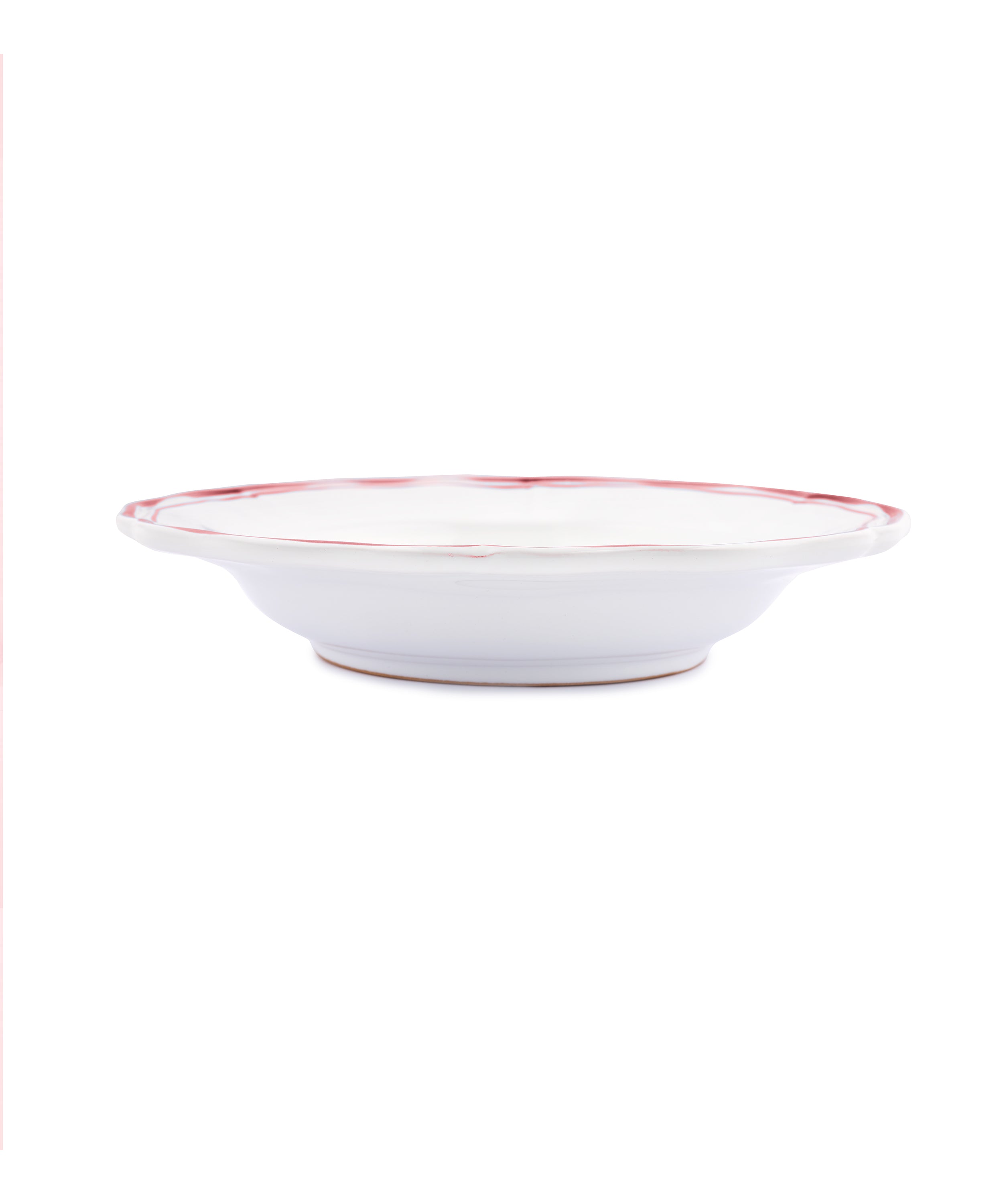 Set of 4 Zita Scalloped Pasta Bowls, Maroon Red, Side View