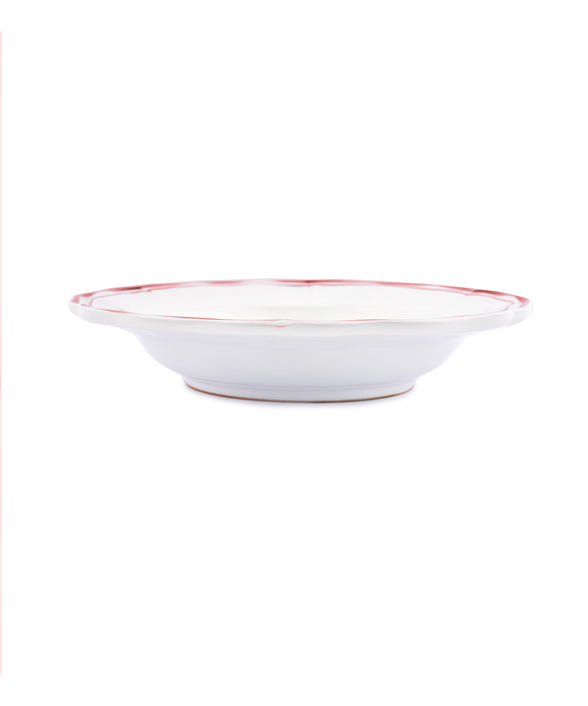 Set of 4 Zita Scalloped Pasta Bowls, Maroon Red, Side View