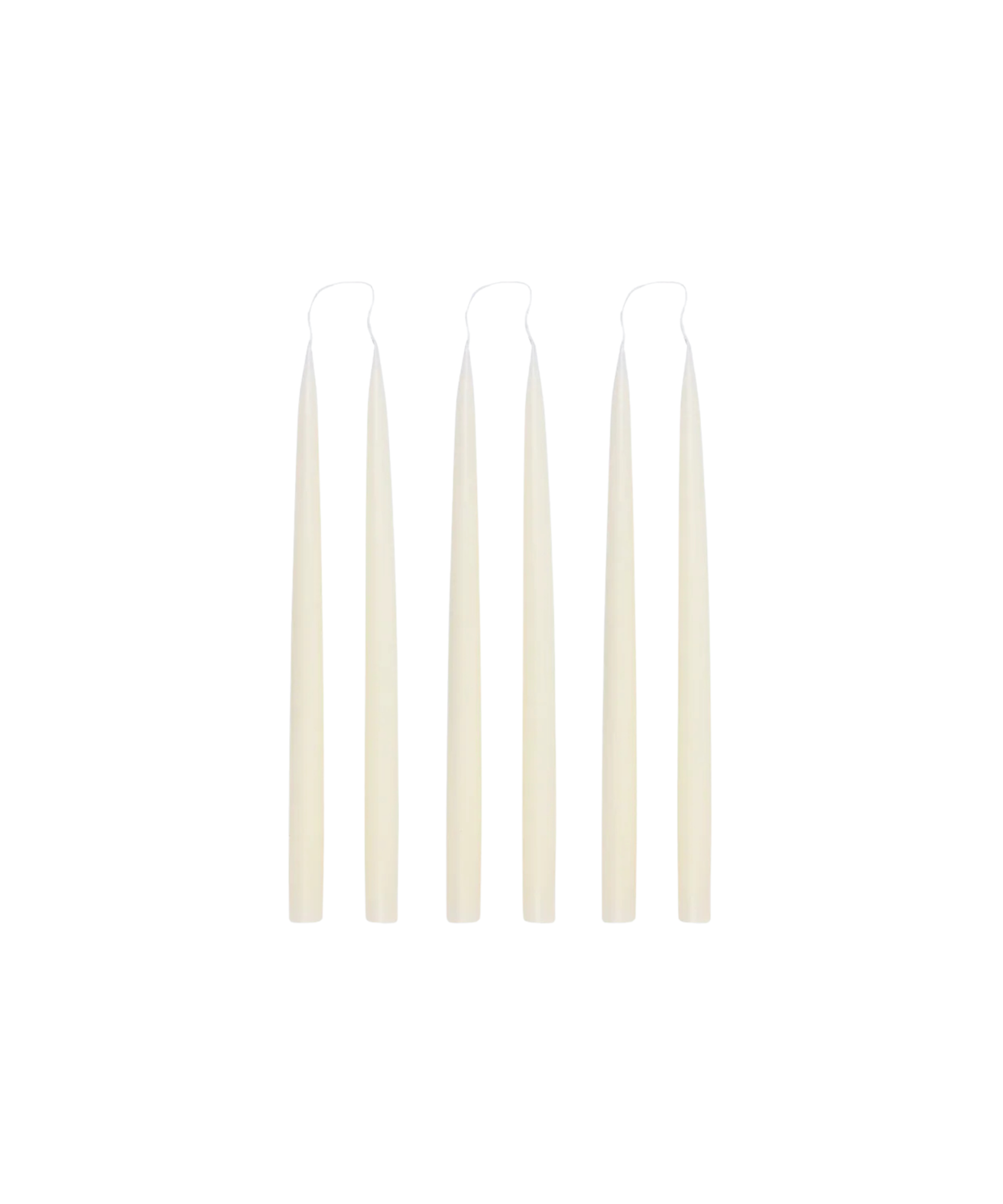 Rebecca Udall Set of 6 Danish Taper Candles, Ivory 35cm