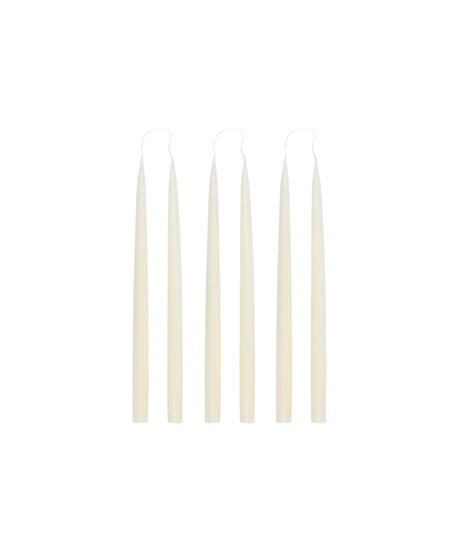 Rebecca Udall Set of 6 Danish Taper Candles, Ivory 35cm