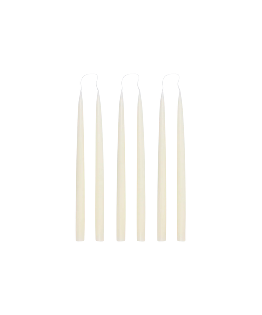 Rebecca Udall Set of 6 Danish Taper Candles, Ivory 35cm