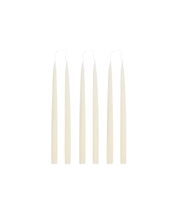 Rebecca Udall Set of 6 Danish Taper Candles, Ivory 35cm