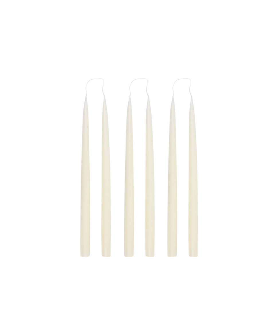 Rebecca Udall Set of 6 Danish Taper Candles, Ivory 35cm