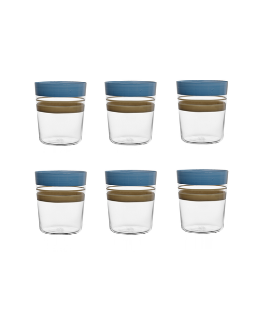 Set of 6 Francesca Tumblers, Celeste