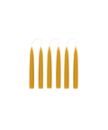 Set of 6 Short Danish Taper Candles, Amber