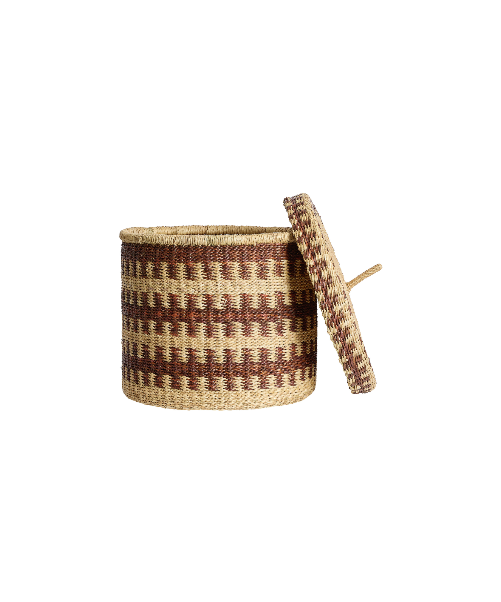 Set of 2 Orla Baskets, Chestnut Brown, Cut Out Detail