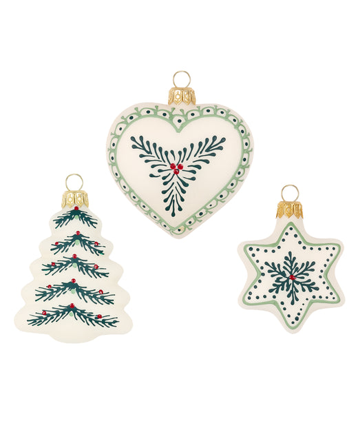Set of 3 Astrid Christmas Decorations, Cut Out