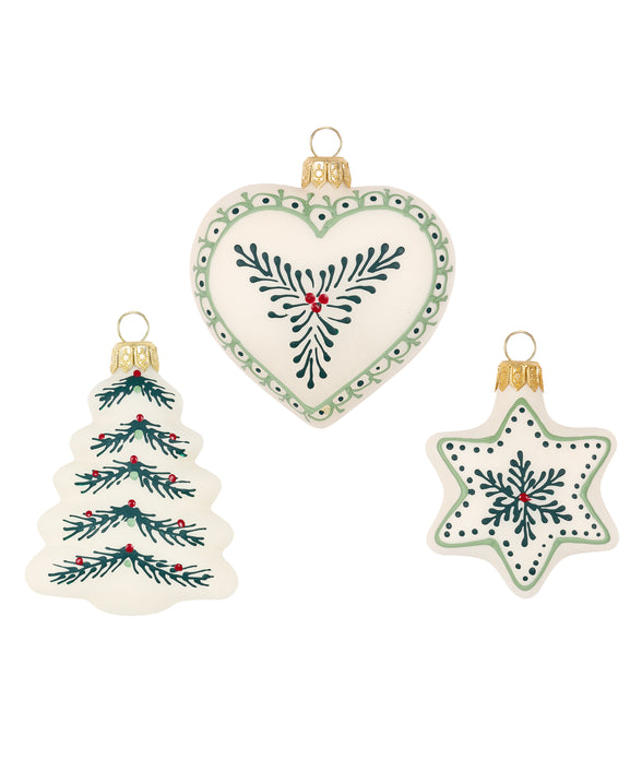 Set of 3 Astrid Christmas Decorations, Cut Out