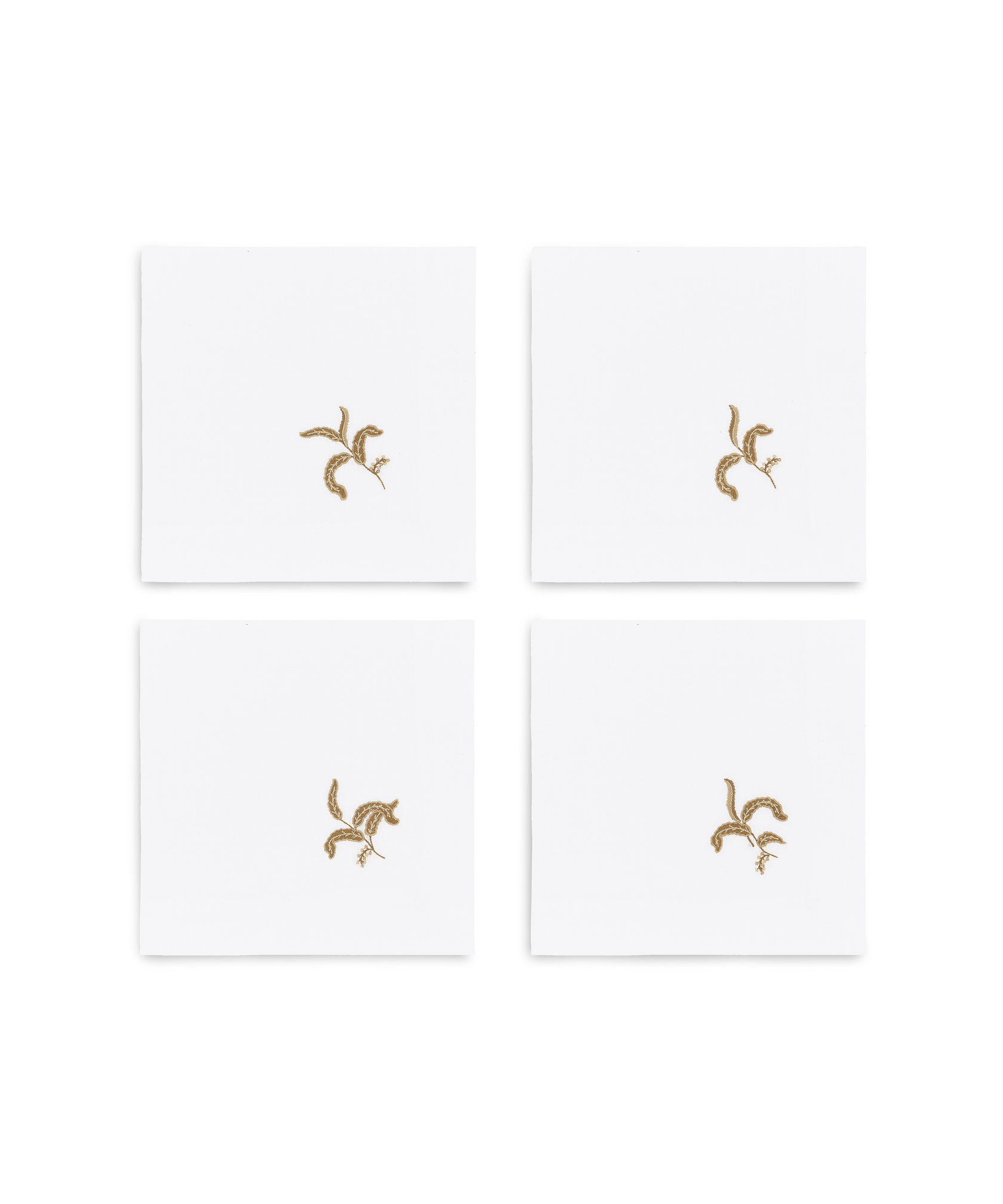 Set of 4 Ada Prairie Linen Napkins, Cut Out