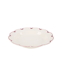 Set of 4 Olivia Scalloped Pasta Bowls, Raspberry Filet