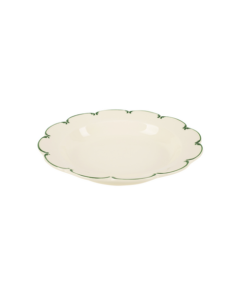 Olivia Scalloped Crockery, Green Filet Set of 4 Pasta Bowls