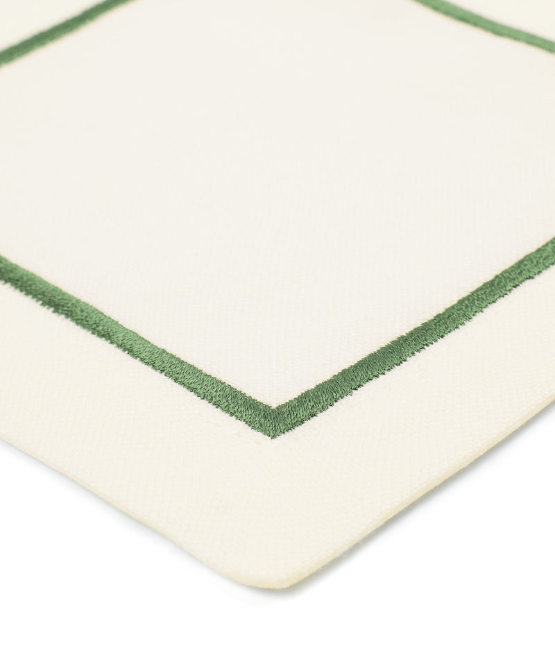 Set of 4 Sophie One Cord Cocktail Napkins, Moss Green