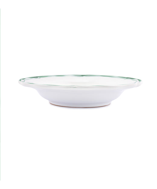 Set of 4 Zita Scalloped Pasta Bowls, Juniper Green, Side View
