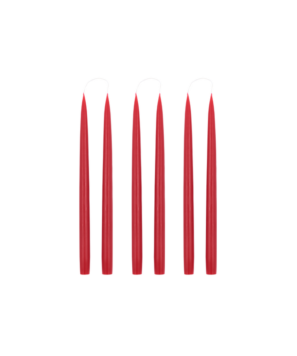 Rebecca Udall Set of 6 Danish Taper Candles, Crimson