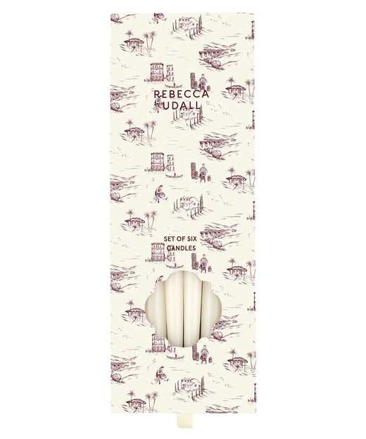 Rebecca Udall Set of 6 Danish Taper Candles, Soft White Gift Packaging