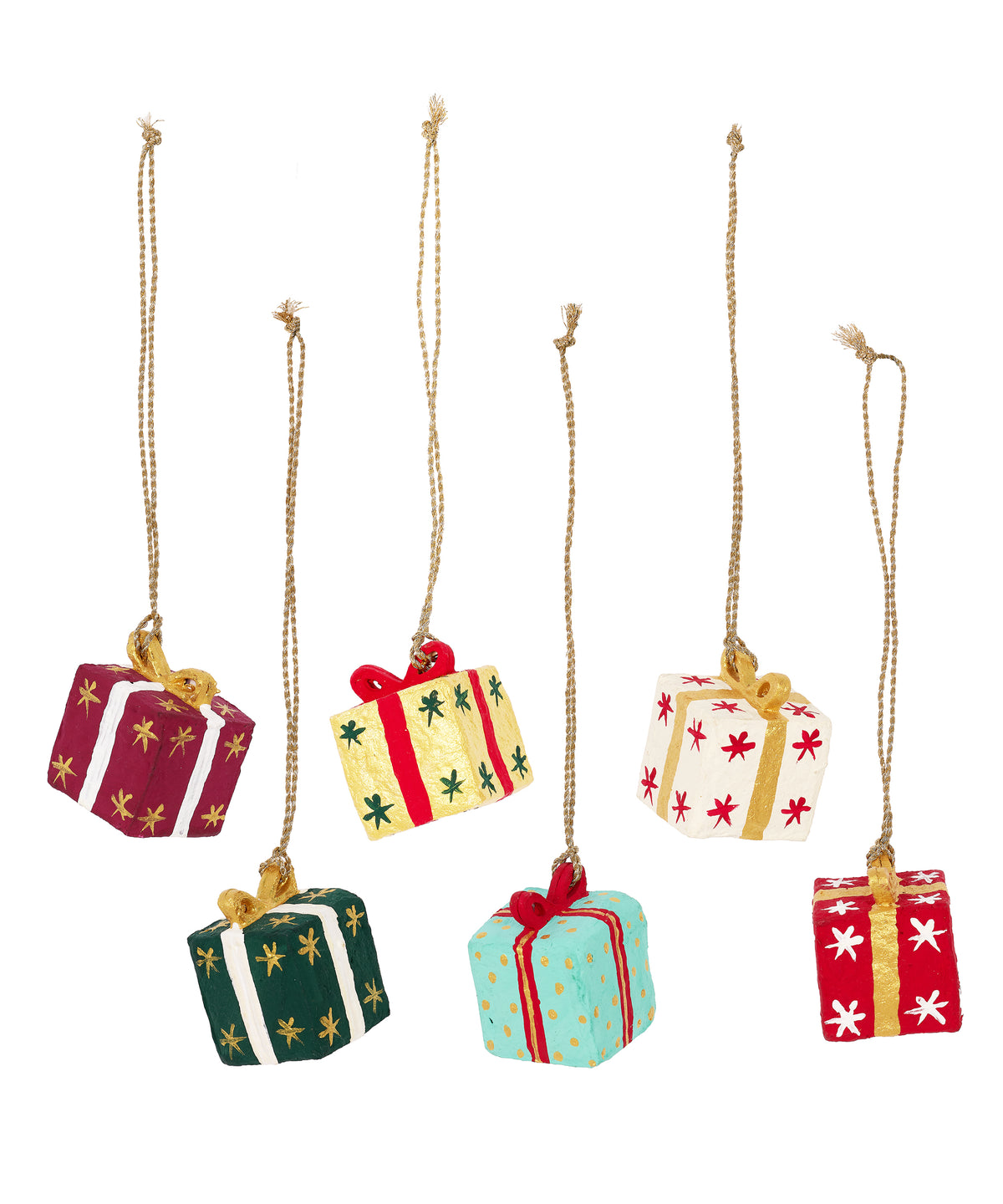 Set of 6 Present Christmas Decorations