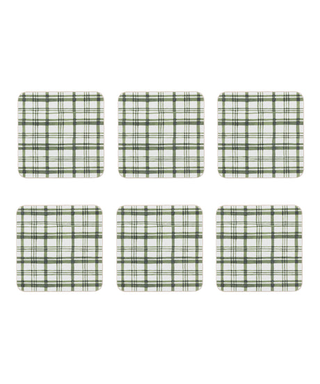 Set of 6 Remy Cork Backed Square Coasters, Ivy
