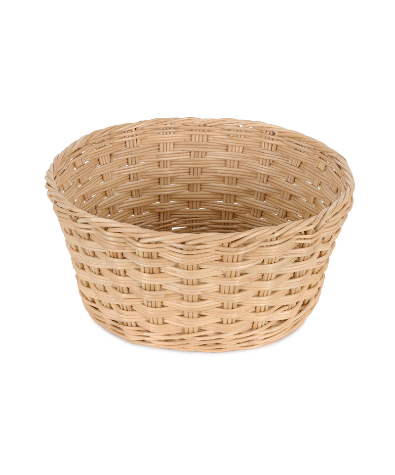 Rebecca Udall Siena Woven Round Basket, Tall, White Background