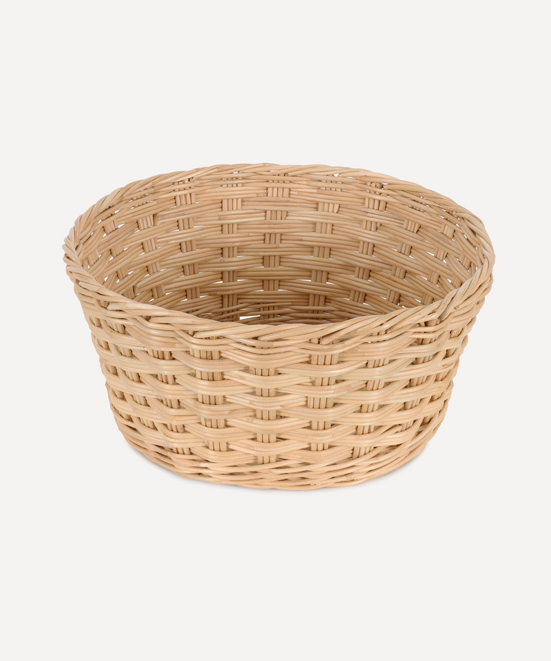 Rebecca Udall Siena Woven Round Basket, Tall, Ivory Background