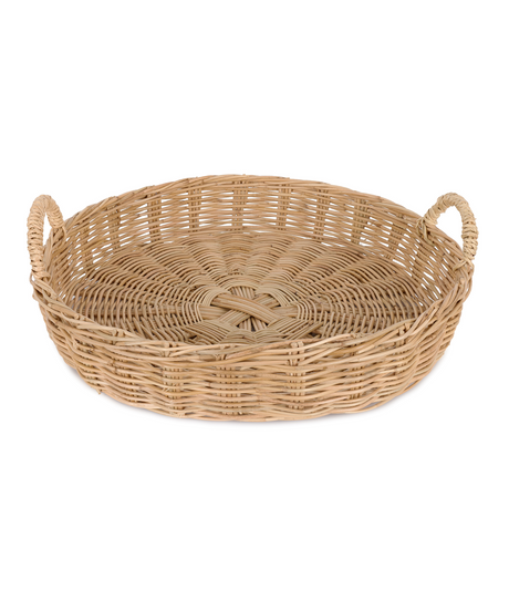 Rebecca Udall Siena Woven Round Tray, Large, White Background
