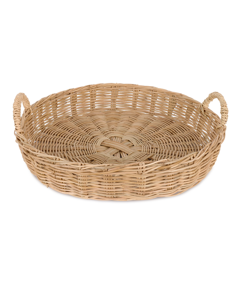 Rebecca Udall Siena Woven Round Tray, Large, White Background