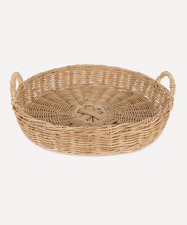 Rebecca Udall Siena Woven Round Tray, Large, Ivory Background