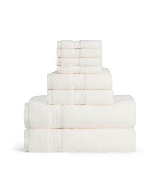Signature Maria Bath Towel Bundle, Ivory, Cut Out