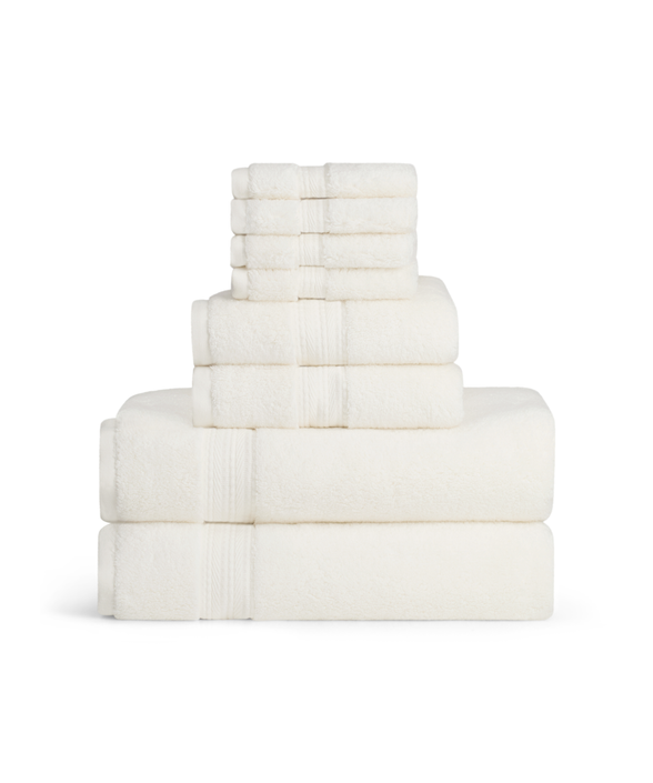Signature Maria Bath Towel Bundle, Ivory, Cut Out