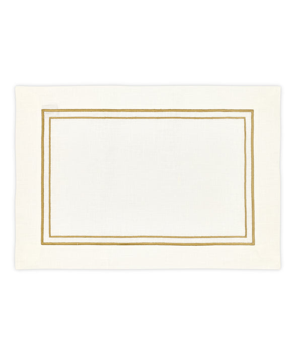 Rebecca Udall Sophie Classic Two Cord Placemat, Antique Gold Detail