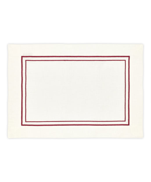 Rebecca Udall Sophie Classic Two Cord Placemat, Red Rectangular