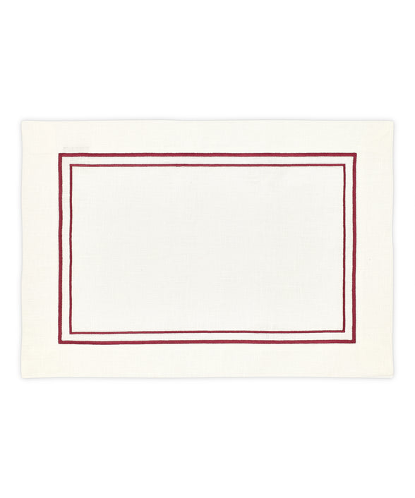 Rebecca Udall Sophie Classic Two Cord Placemat, Red Rectangular