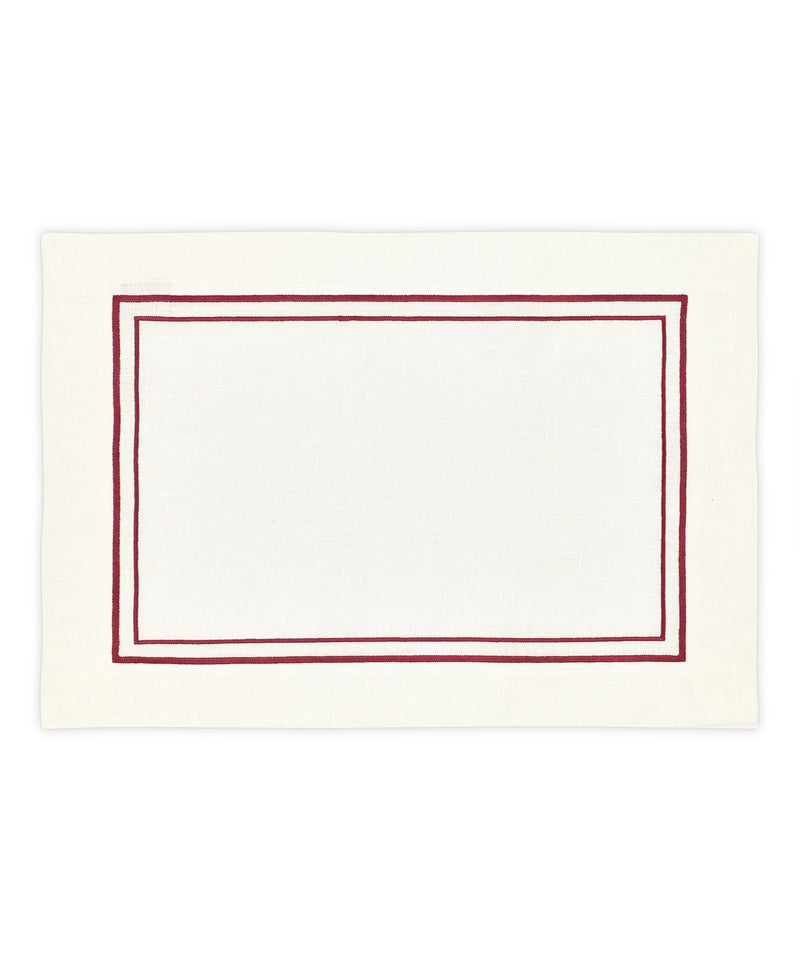 Sophie Classic Two Cord Placemat, Burgundy