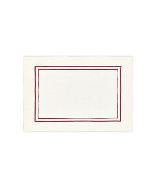 Rebecca Udall Sophie Classic Two Cord Placemat, Red Rectangular