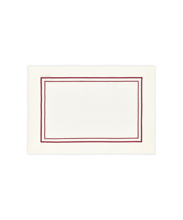 Rebecca Udall Sophie Classic Two Cord Placemat, Red Rectangular