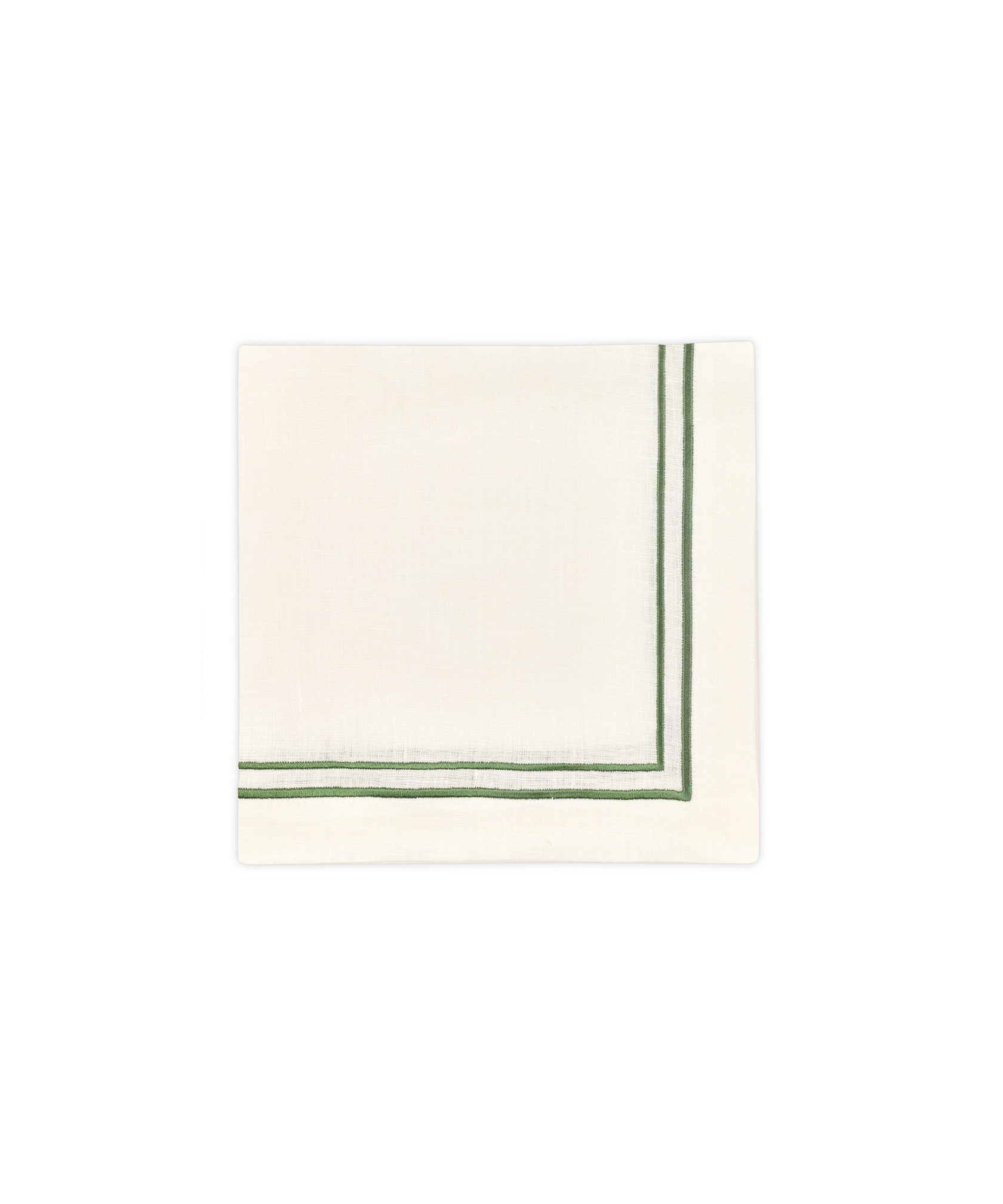 Sophie Two Cord Linen Napkin, Moss Green, Cut Out