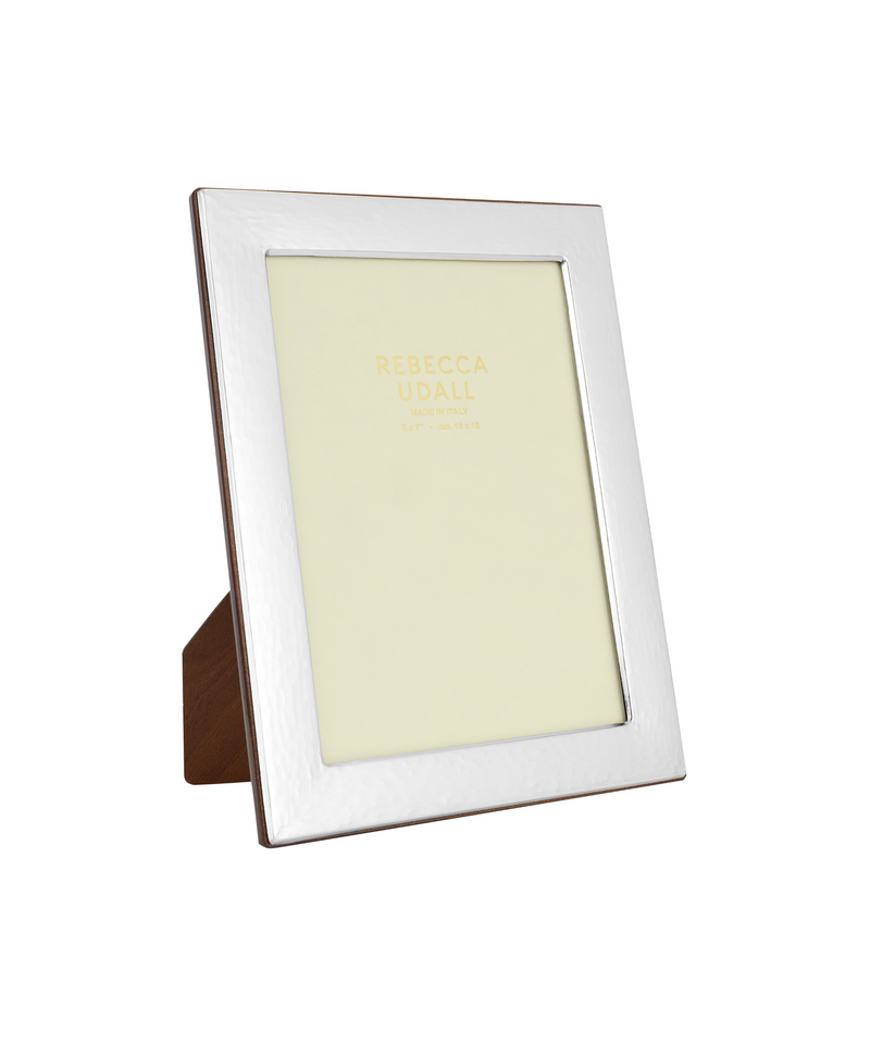 Rebecca Udall Sterling Silver Hammered Photo Frame, white background.