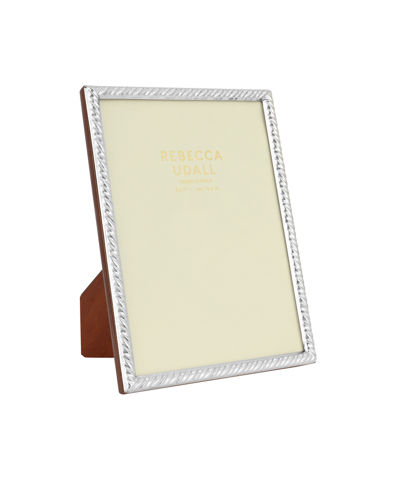 Rebecca Udall Sterling Silver Twist Photo Frame, on a white background.